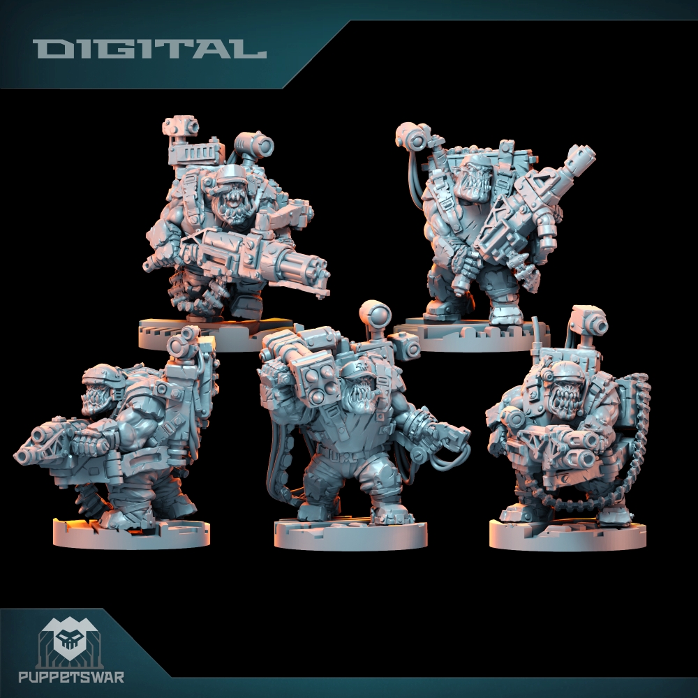 3D Printing Resin - Pasukan Orc Ultimate Badasses, Figur Kulit