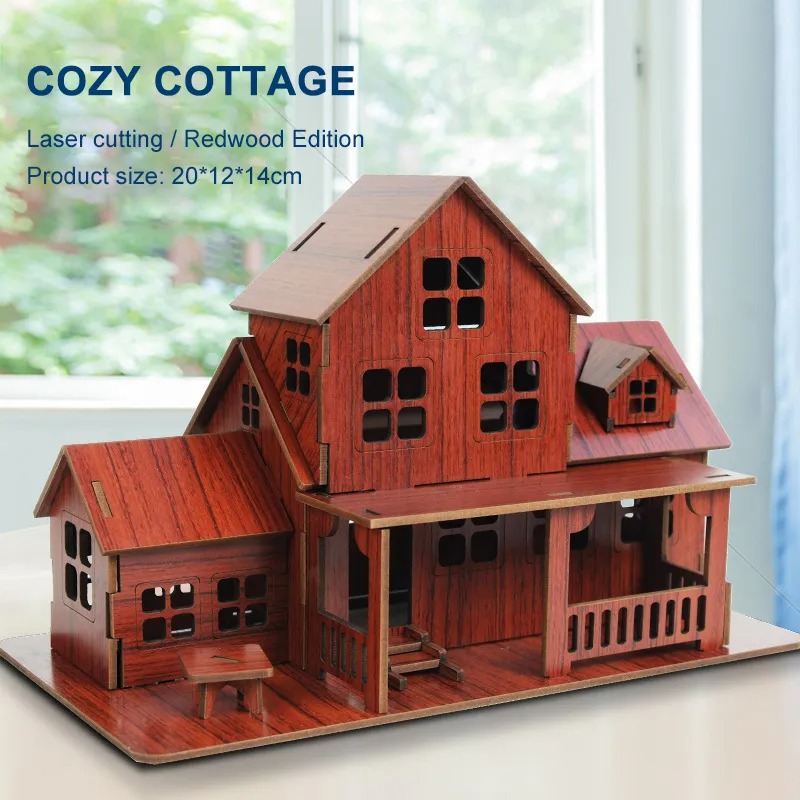 Permainan Model Puzzle Kayu 3D - 3D Printing House ulasan dan harga